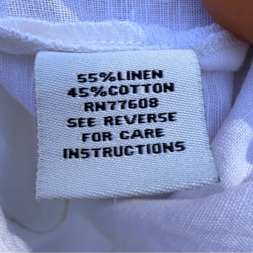 J. Peterman White Linen Cotton Button Front Sleeveless Dress Size 4 - Picture 7 of 14